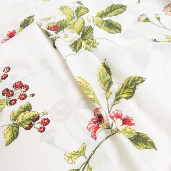 Equipment 100% Silk Blouse White Floral Botanical Print Long Sleeve Small - Picture 10 of 13